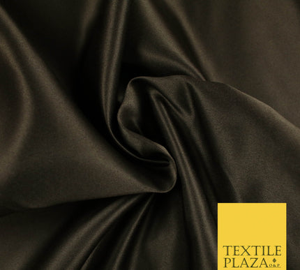 BROWN Luxury Plain Smooth Matt Duchess Satin Fabric Material Bridal Wedding Dress 58" 5644