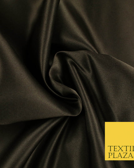 BROWN Luxury Plain Smooth Matt Duchess Satin Fabric Material Bridal Wedding Dress 58" 5644