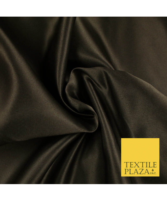 BROWN Luxury Plain Smooth Matt Duchess Satin Fabric Material Bridal Wedding Dress 58" 5644