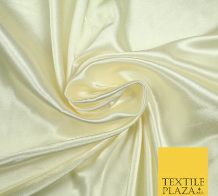 WARM CREAM Luxury Plain Smooth Shiny Lightweight Poly Satin Fabric Dress Lining Material 58" 5652