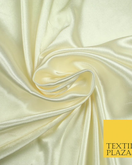 WARM CREAM Luxury Plain Smooth Shiny Lightweight Poly Satin Fabric Dress Lining Material 58" 5652