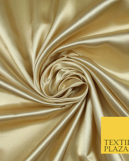 BEIGE Luxury Plain Smooth Shiny Lightweight Poly Satin Fabric Dress Lining Material 58" 5655