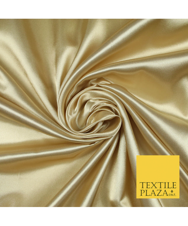 BEIGE Luxury Plain Smooth Shiny Lightweight Poly Satin Fabric Dress Lining Material 58" 5655