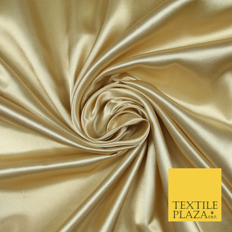 BEIGE Luxury Plain Smooth Shiny Lightweight Poly Satin Fabric Dress Lining Material 58" 5655