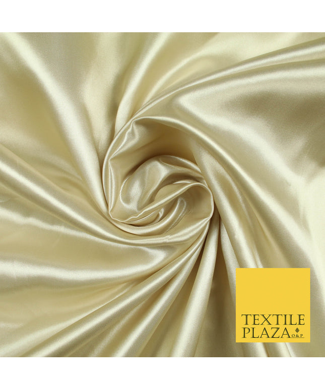 CHAMPAGNE Luxury Plain Smooth Shiny Lightweight Poly Satin Fabric Dress Lining Material 58" 5656