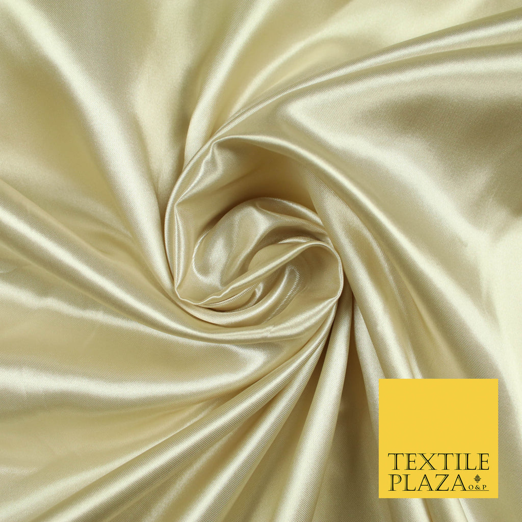 CHAMPAGNE Luxury Plain Smooth Shiny Lightweight Poly Satin Fabric Dress Lining Material 58" 5656