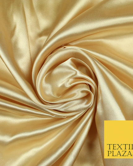 WARM GOLD Luxury Plain Smooth Shiny Lightweight Poly Satin Fabric Dress Lining Material 58" 5657