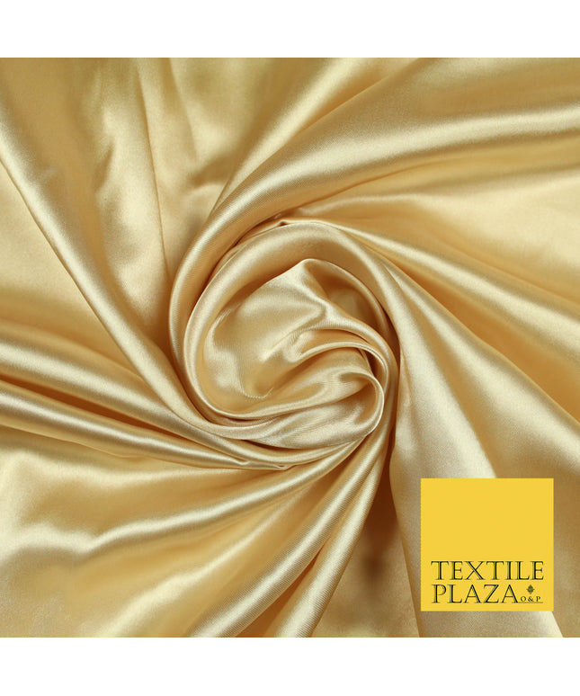 WARM GOLD Luxury Plain Smooth Shiny Lightweight Poly Satin Fabric Dress Lining Material 58" 5657