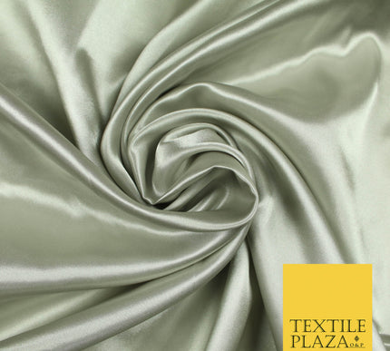 GREY Luxury Plain Smooth Shiny Lightweight Poly Satin Fabric Dress Lining Material 58" 5660