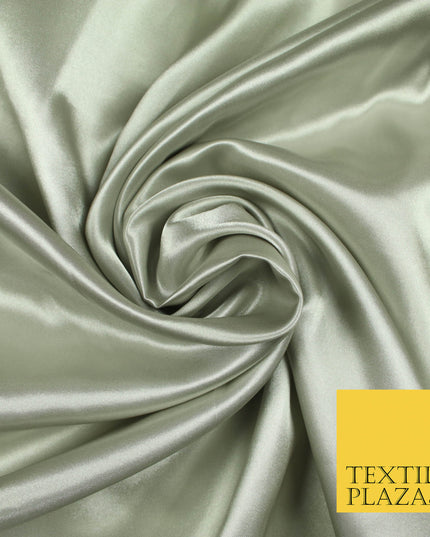 GREY Luxury Plain Smooth Shiny Lightweight Poly Satin Fabric Dress Lining Material 58" 5660
