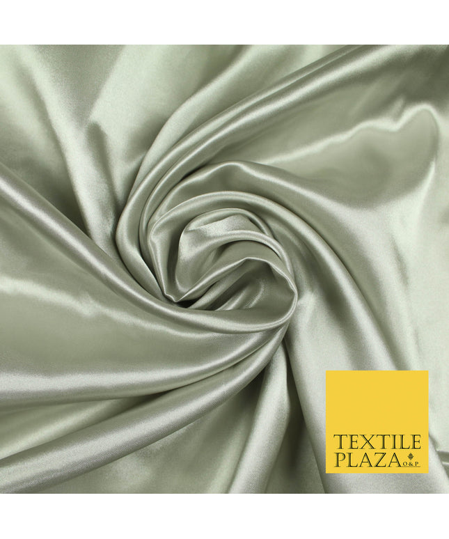 GREY Luxury Plain Smooth Shiny Lightweight Poly Satin Fabric Dress Lining Material 58" 5660