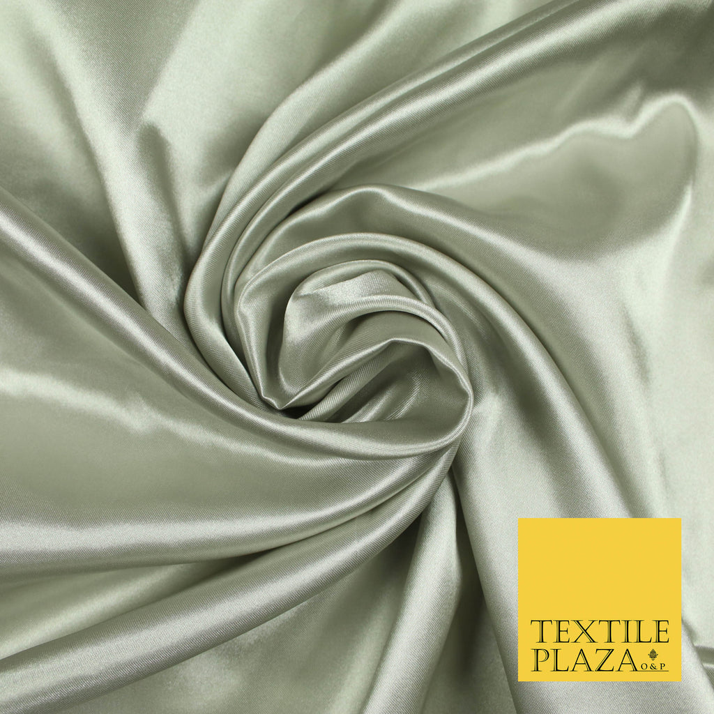 GREY Luxury Plain Smooth Shiny Lightweight Poly Satin Fabric Dress Lining Material 58" 5660