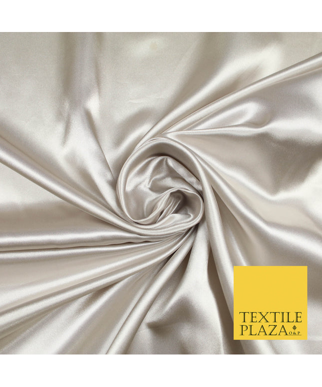 ANTIQUE GREY Luxury Plain Smooth Shiny Lightweight Poly Satin Fabric Dress Lining Material 58" 5661