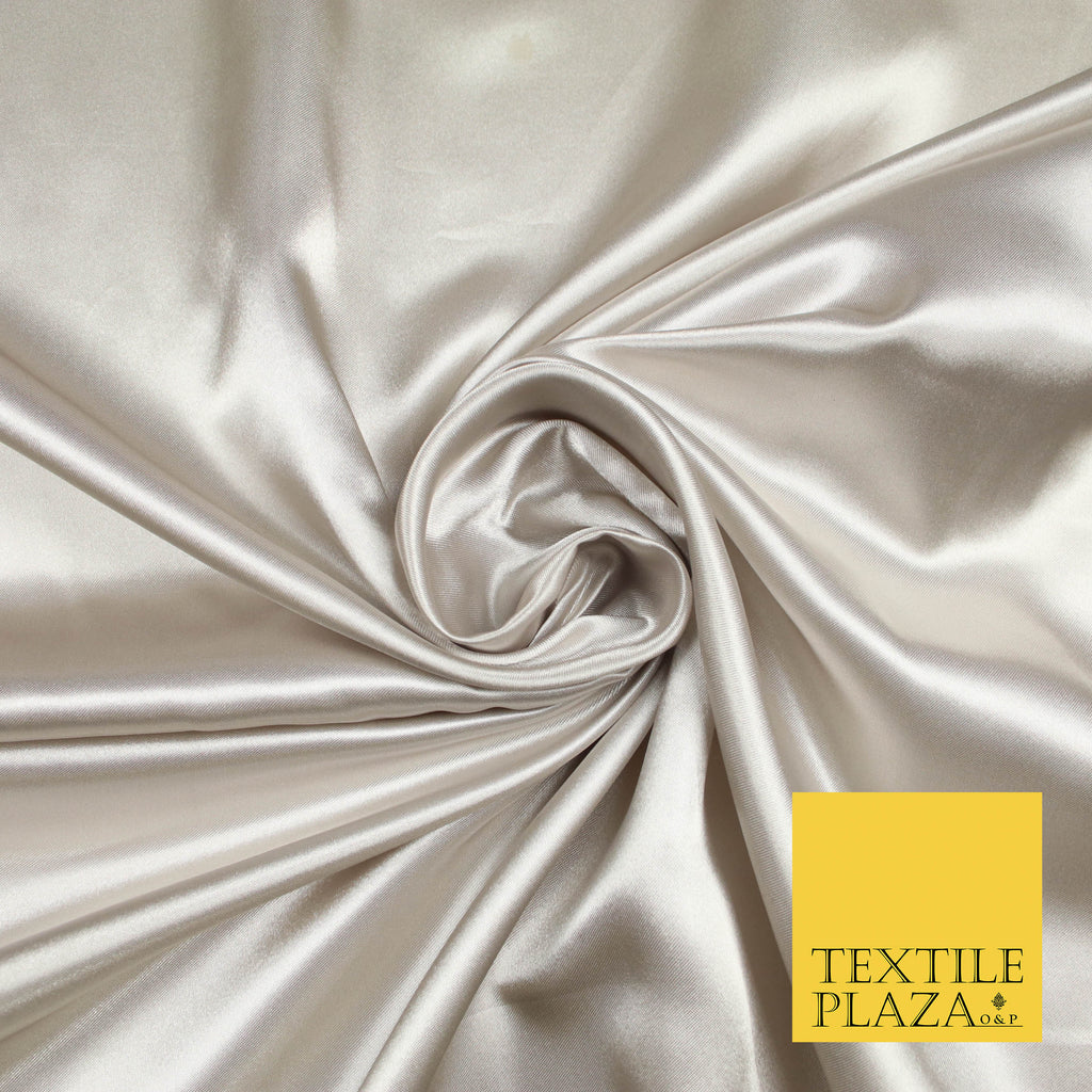 ANTIQUE GREY Luxury Plain Smooth Shiny Lightweight Poly Satin Fabric Dress Lining Material 58" 5661