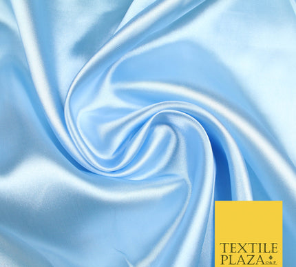 CHAMBRAY BLUE Luxury Plain Smooth Shiny Lightweight Poly Satin Fabric Dress Lining Material 58" 5664