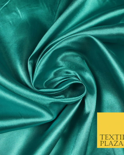 LIGHT TEAL Luxury Plain Smooth Shiny Lightweight Poly Satin Fabric Dress Lining Material 58" 5668
