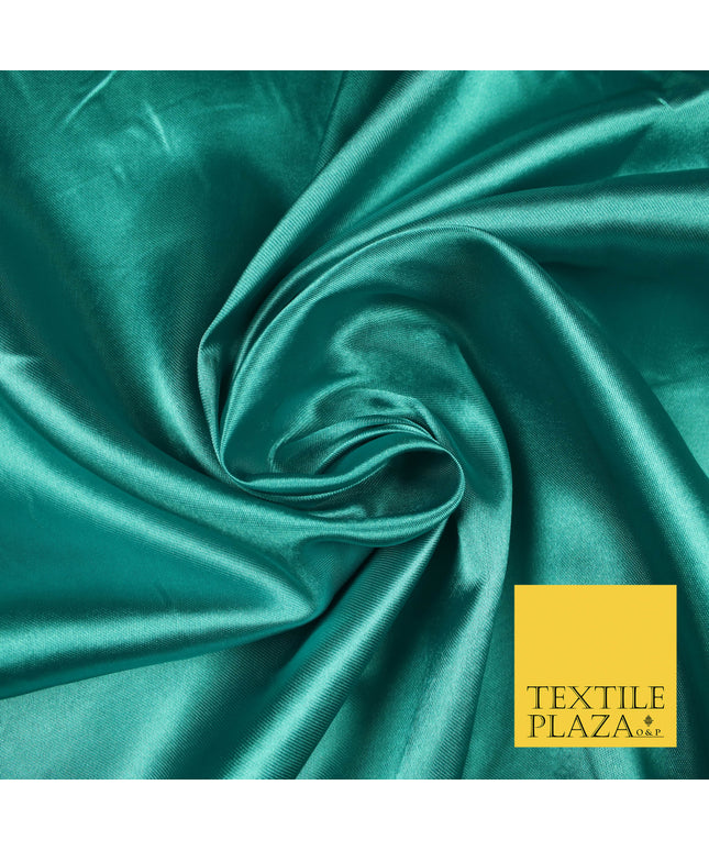 LIGHT TEAL Luxury Plain Smooth Shiny Lightweight Poly Satin Fabric Dress Lining Material 58" 5668