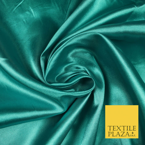 LIGHT TEAL Luxury Plain Smooth Shiny Lightweight Poly Satin Fabric Dress Lining Material 58" 5668