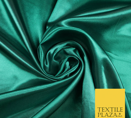 JADE GREEN Luxury Plain Smooth Shiny Lightweight Poly Satin Fabric Dress Lining Material 58" 5669