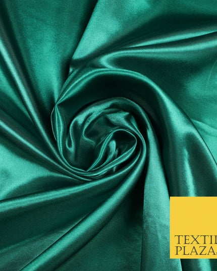 JADE GREEN Luxury Plain Smooth Shiny Lightweight Poly Satin Fabric Dress Lining Material 58" 5669