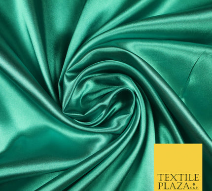 SEA GREEN Luxury Plain Smooth Shiny Lightweight Poly Satin Fabric Dress Lining Material 58" 5670
