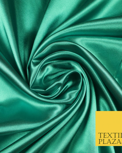 SEA GREEN Luxury Plain Smooth Shiny Lightweight Poly Satin Fabric Dress Lining Material 58" 5670