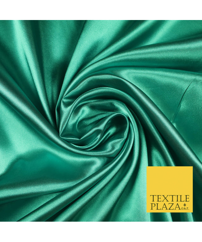 SEA GREEN Luxury Plain Smooth Shiny Lightweight Poly Satin Fabric Dress Lining Material 58" 5670