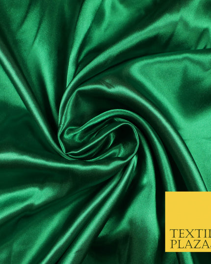 EMERALD GREEN Luxury Plain Smooth Shiny Lightweight Poly Satin Fabric Dress Lining Material 58" 5672