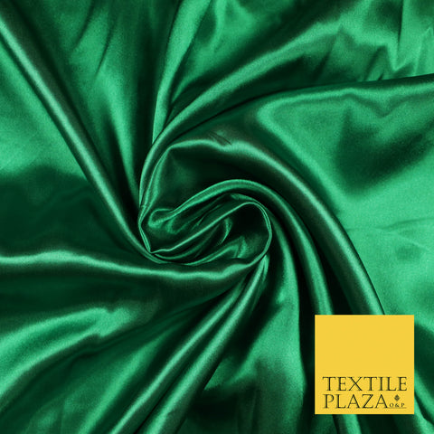 EMERALD GREEN Luxury Plain Smooth Shiny Lightweight Poly Satin Fabric Dress Lining Material 58" 5672