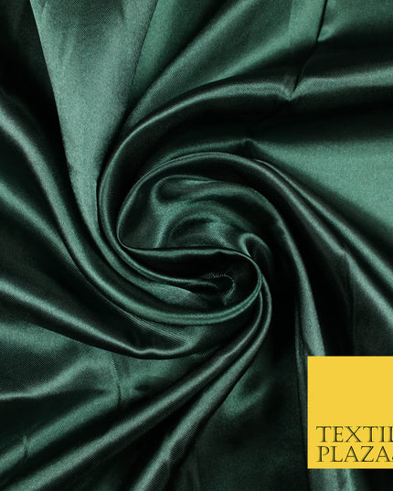 DARK GREEN Luxury Plain Smooth Shiny Lightweight Poly Satin Fabric Dress Lining Material 58" 5674