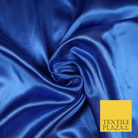 ROYAL BLUE Luxury Plain Smooth Shiny Lightweight Poly Satin Fabric Dress Lining Material 58" 5676
