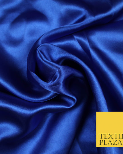 DEEP ROYAL BLUE Luxury Plain Smooth Shiny Lightweight Poly Satin Fabric Dress Lining Material 58" 5677