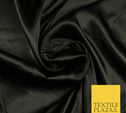 DARK BROWN Luxury Plain Smooth Shiny Lightweight Poly Satin Fabric Dress Lining Material 58" 5678