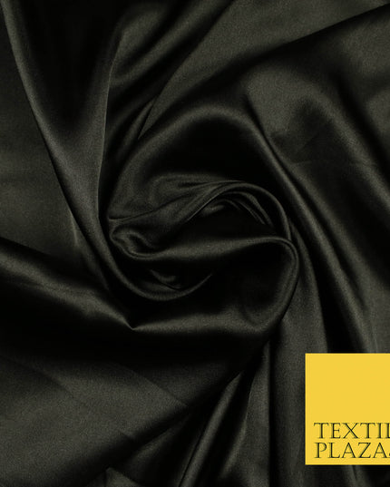 DARK BROWN Luxury Plain Smooth Shiny Lightweight Poly Satin Fabric Dress Lining Material 58" 5678