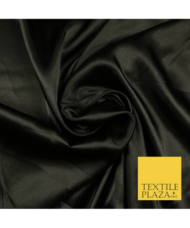 DARK BROWN Luxury Plain Smooth Shiny Lightweight Poly Satin Fabric Dress Lining Material 58" 5678