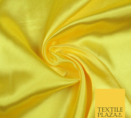 SUNFLOWER YELLOW Luxury Plain Smooth Shiny Lightweight Poly Satin Fabric Dress Lining Material 58" 5683