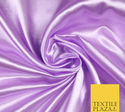 LILAC Luxury Plain Smooth Shiny Lightweight Poly Satin Fabric Dress Lining Material 58" 5695