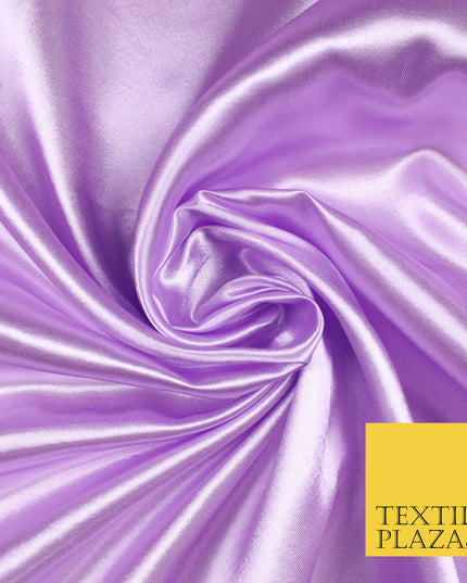 LILAC Luxury Plain Smooth Shiny Lightweight Poly Satin Fabric Dress Lining Material 58" 5695