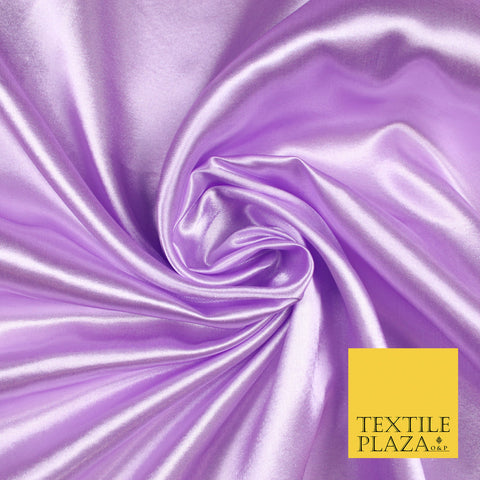 LILAC Luxury Plain Smooth Shiny Lightweight Poly Satin Fabric Dress Lining Material 58" 5695