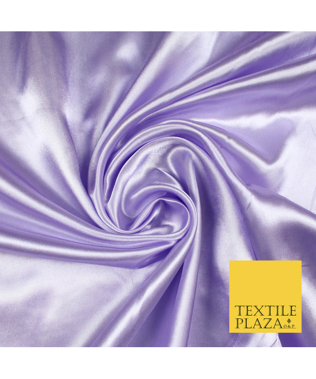 LAVENDER Luxury Plain Smooth Shiny Lightweight Poly Satin Fabric Dress Lining Material 58" 5696