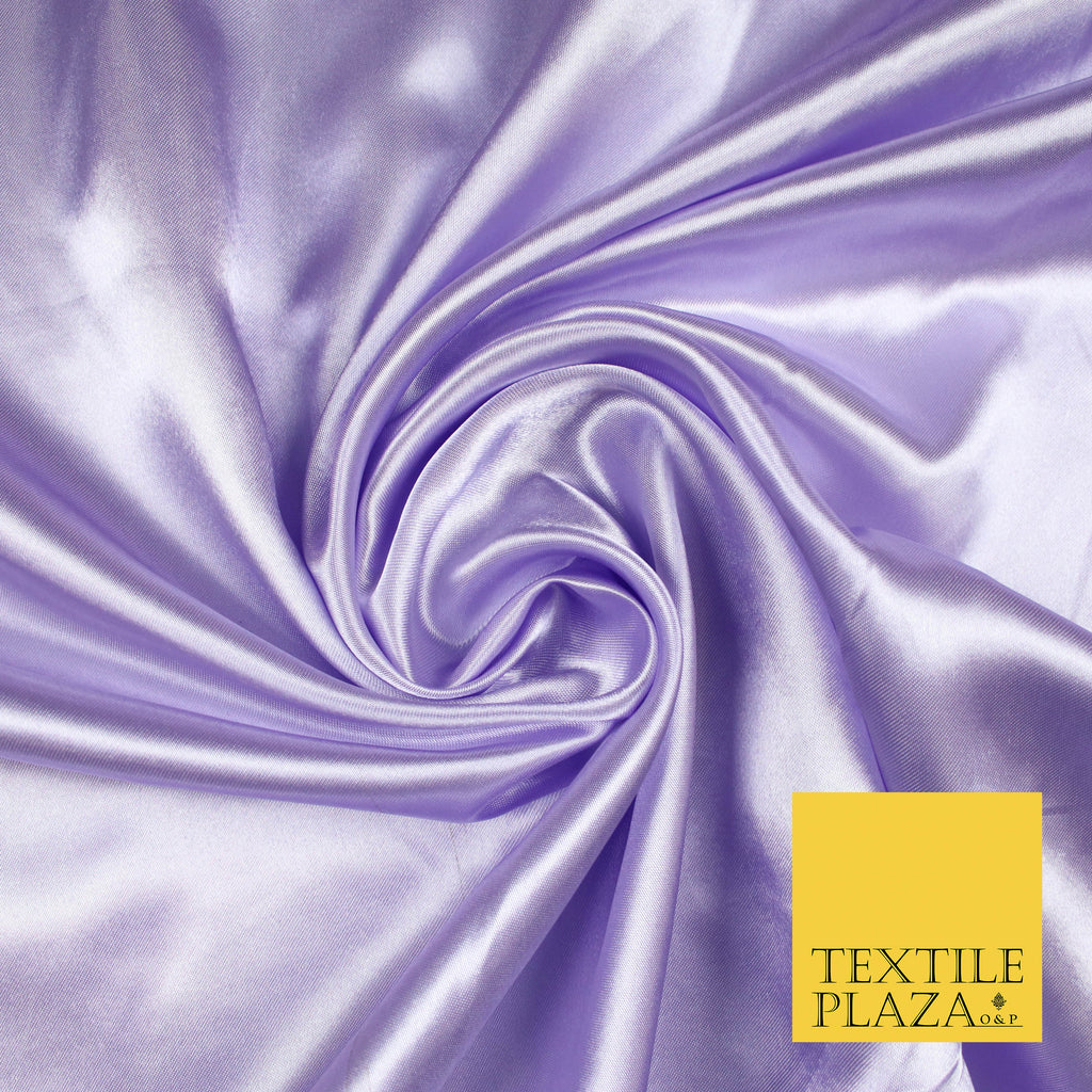 LAVENDER Luxury Plain Smooth Shiny Lightweight Poly Satin Fabric Dress Lining Material 58" 5696