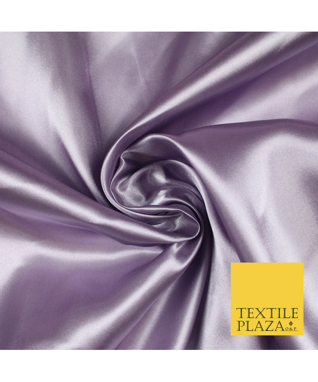 AMETHYST MAUVE Luxury Plain Smooth Shiny Lightweight Poly Satin Fabric Dress Lining Material 58" 5697