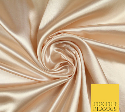 PALE BLUSH Luxury Plain Smooth Shiny Lightweight Poly Satin Fabric Dress Lining Material 58" 5701