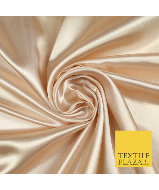 PALE BLUSH Luxury Plain Smooth Shiny Lightweight Poly Satin Fabric Dress Lining Material 58" 5701