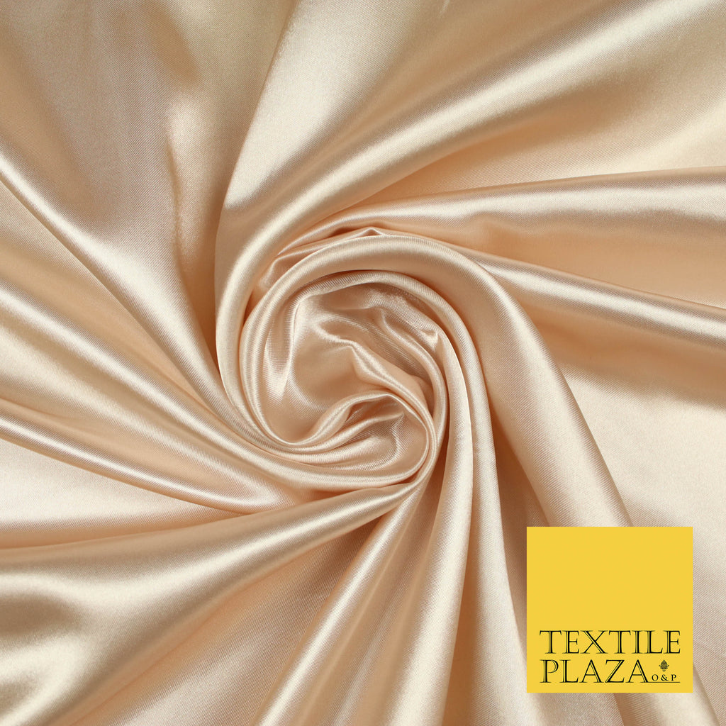 PALE BLUSH Luxury Plain Smooth Shiny Lightweight Poly Satin Fabric Dress Lining Material 58" 5701