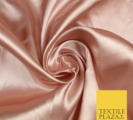 BLUSH PINK Luxury Plain Smooth Shiny Lightweight Poly Satin Fabric Dress Lining Material 58" 5702