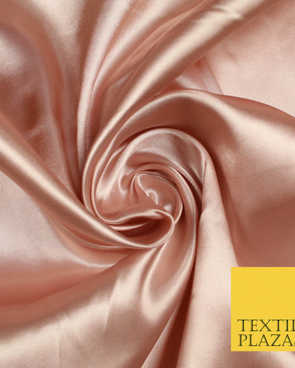 BLUSH PINK Luxury Plain Smooth Shiny Lightweight Poly Satin Fabric Dress Lining Material 58" 5702