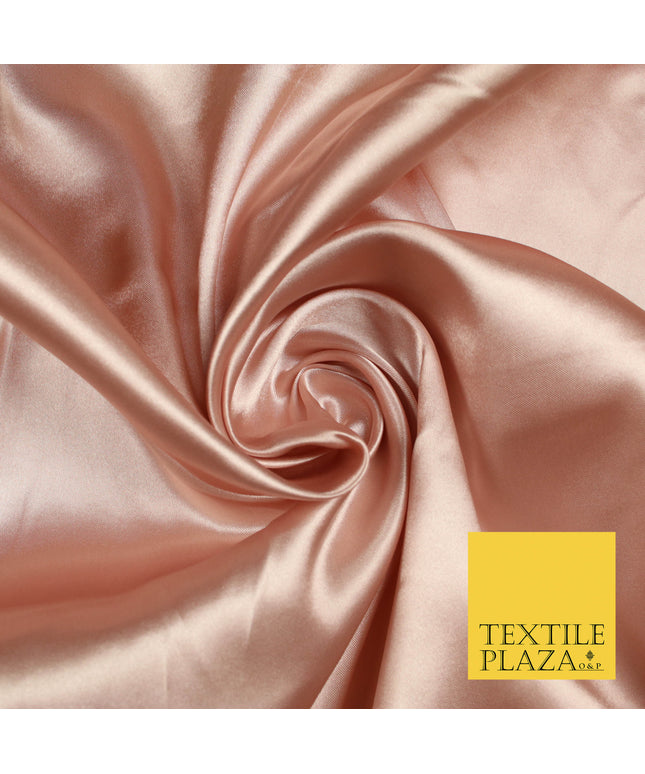 BLUSH PINK Luxury Plain Smooth Shiny Lightweight Poly Satin Fabric Dress Lining Material 58" 5702