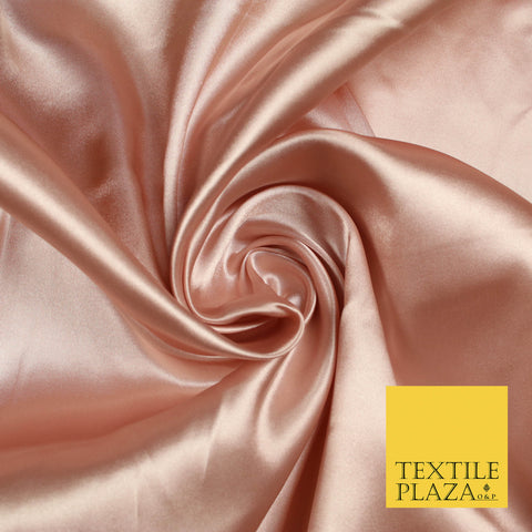 BLUSH PINK Luxury Plain Smooth Shiny Lightweight Poly Satin Fabric Dress Lining Material 58" 5702