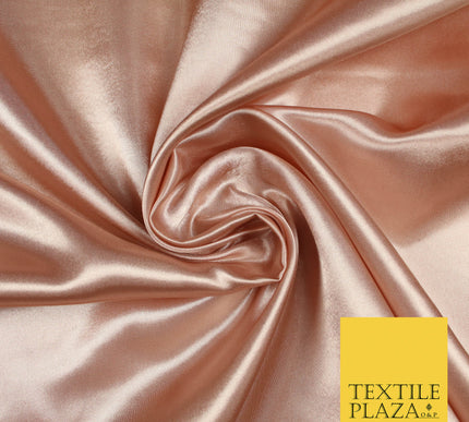 BLUSH PINK 2 Luxury Plain Smooth Shiny Lightweight Poly Satin Fabric Dress Lining Material 58" 5703